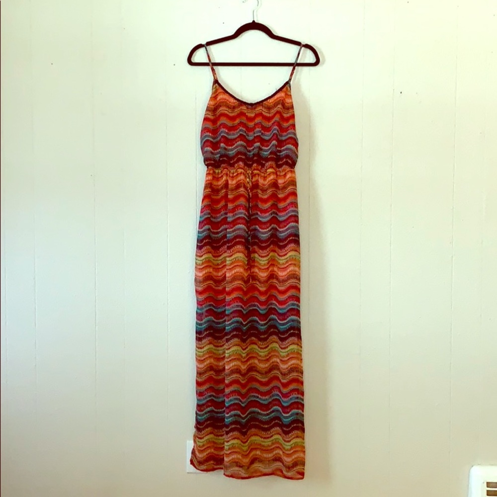 Multi colored overlay dress